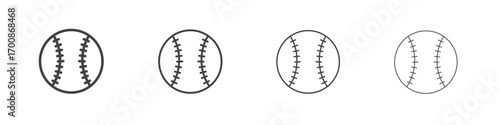 Baseball icon illustration symbol. thin line symbol on white background - editable stroke vector