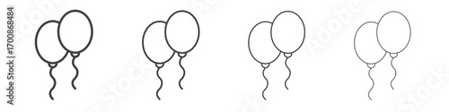 Balloons icon illustration symbol. thin line symbol on white background - editable stroke vector
