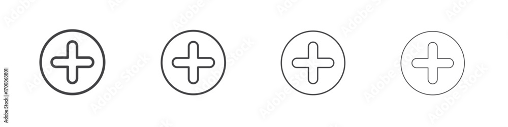 Obraz premium Add icon illustration symbol. thin line symbol on white background - editable stroke vector