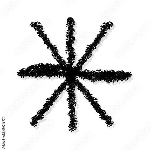 Star doodle sparkles sketch with rough hand drawn artistic style