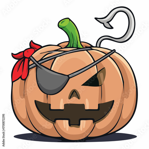 pirate pumpkin high-sea swagger vector illustration for adventure branding