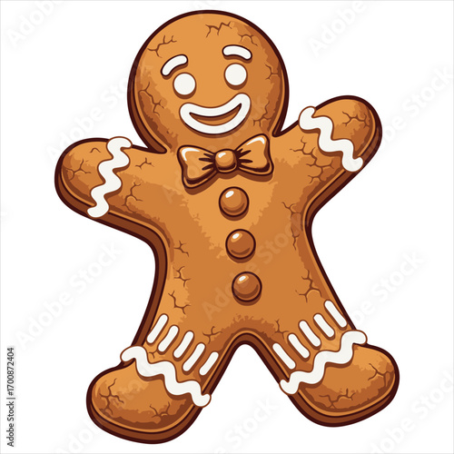 Delightful Gingerbread Man Cookie Ready for a Festive Holiday Treat a Sweet and Charming Holiday Character
