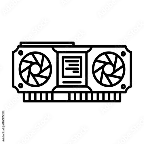 Graphics Card GPU Gaming Vector Icon Technology