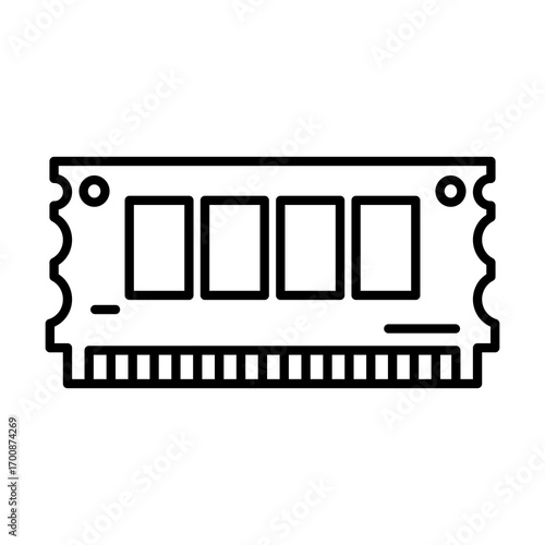 RAM Memory Gaming Vector Icon Technology
