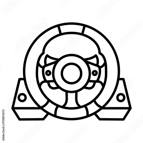 Racing Wheel Gaming Vector Icon Technology