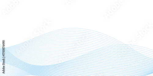 Abstract digital future technology concept blue smooth lines background. Wavy curve lines and . frequency sound wave, twisted curve lines background. Banner design.	