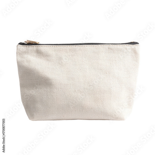 Blank canvas zipper pouch studio shot, mockup