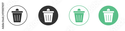 Trash icons collection in flat style. icon vector design