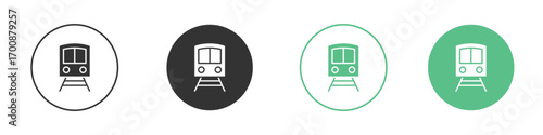 Train icons collection in flat style. icon vector design