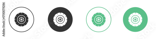 Tire icons collection in flat style. icon vector design