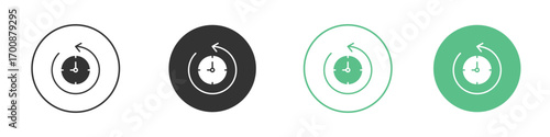 Time forward icons collection in flat style. icon vector design