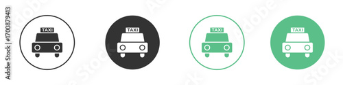 Taxi icons collection in flat style. icon vector design