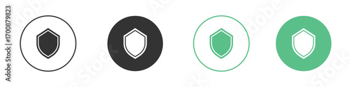 Shield icons collection in flat style. icon vector design