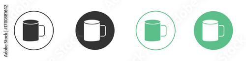 Mug icons collection in flat style. icon vector design