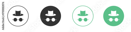 Incognito icons collection in flat style. icon vector design