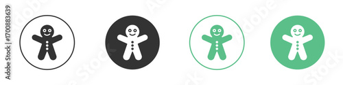 Gingerbread man icons collection in flat style. icon vector design