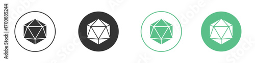 Dice d20 icons collection in flat style. icon vector design