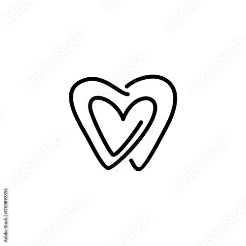 Minimalist dental logo featuring a tooth inside a heart, symbolizing oral health, care, and love in dentistry.