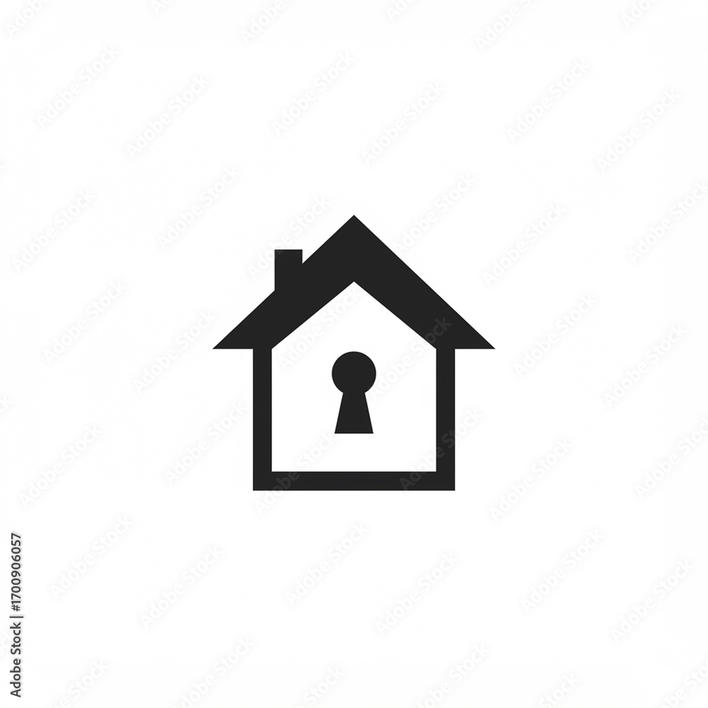 Minimalist house key icon Minimalist house key icon