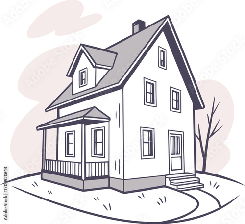 Charming Two Story Home with Welcoming Porch and Attached Garage