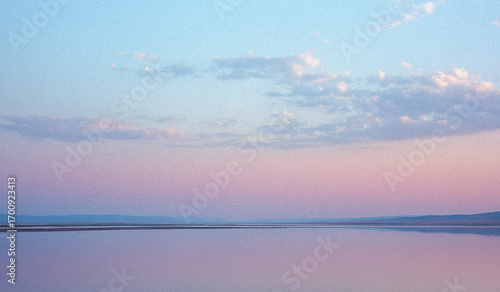 Lake sunset with soft pastel tones- atural abstract background
