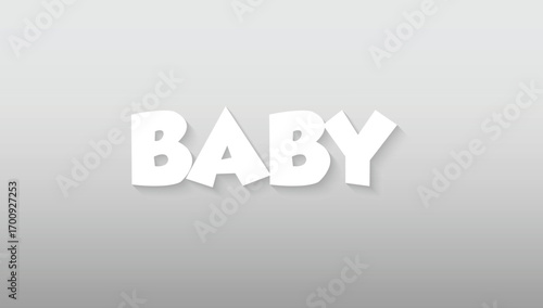 This charming graphic perfectly captures the innocence of early childhood with its playful typographic representation of the word 'BABY.' Rendered in a chunky, bold sans-serif font, each white letter 