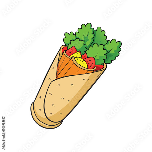Chicken strip wrap with fresh lettuce and creamy dressing