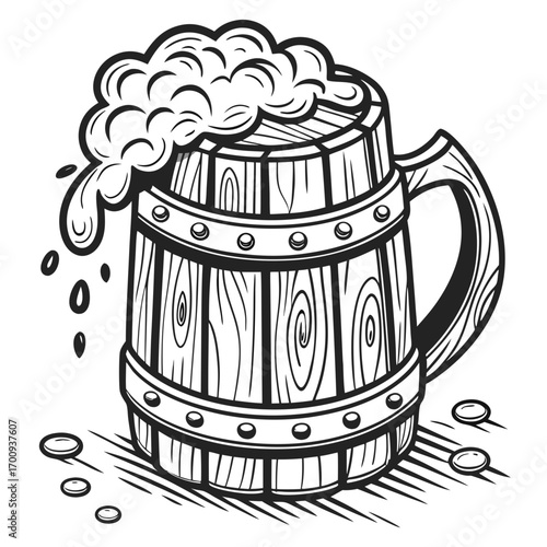 vector illustration of a mug of beer