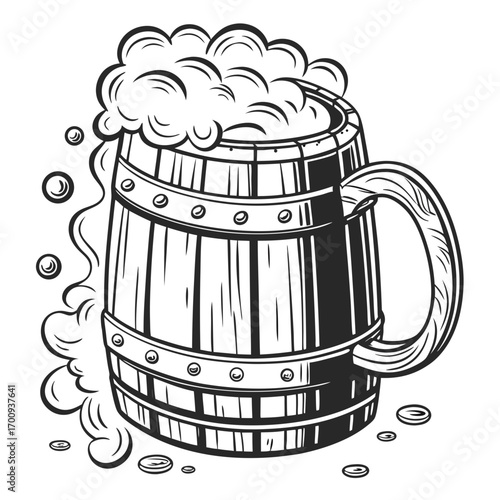 vector illustration of a mug of beer