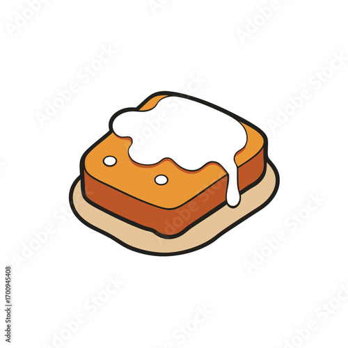Delicious french toast with powdered sugar and syrup
