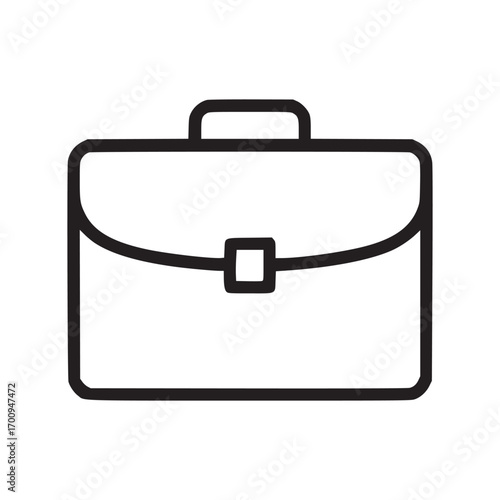 Vector art of briefcase icon minimalist line art vector of a briefcase with a handle and a clasp, representing business, work, document, and professional accessories for office and meetings