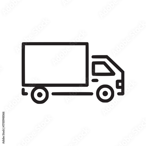 Illustration of a delivery truck the simple line art design conveys themes of transportation, logistics, and service, suitable for icons and minimalist designs