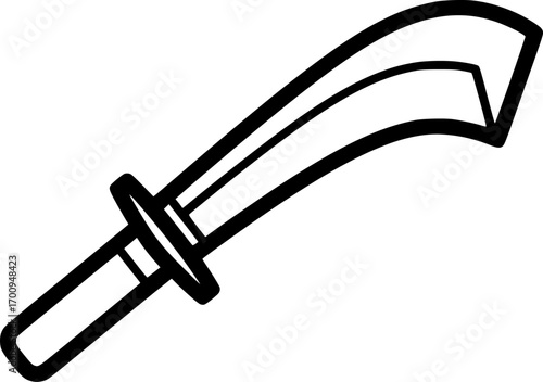 Kama weapon outline icon vector
