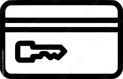 Key hotel room access outline icon vector
