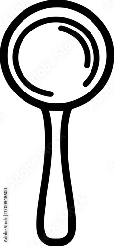Ladle soup spoon outline icon vector
