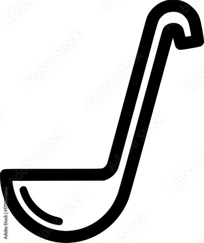 Ladle soup spoon outline icon vector
