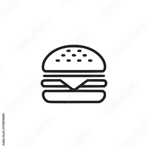 Vector art of burger illustration, ideal for fast food menus, restaurant branding, or graphic design projects, representing a classic and tasty meal with a clean and simple aesthetic