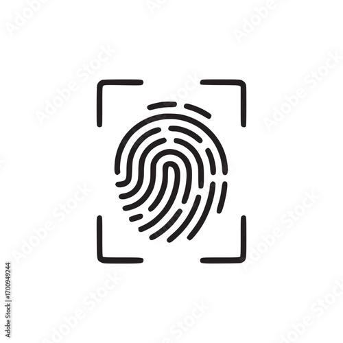 Illustration of a fingerprint scan, suitable for themes of security, identification, and technology in a sleek and contemporary line art style