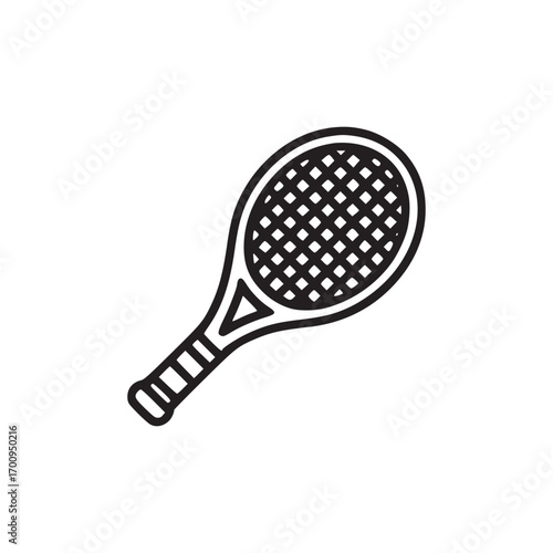 Vector art of an illustration of a tennis racket, perfect for sportsrelated designs, fitness promotions, or representing athleticism, recreation, and the excitement of tennis