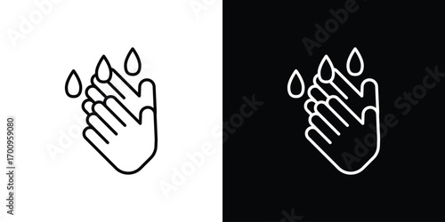 Wash your hands icon logo black vector. suitable for any business website designs