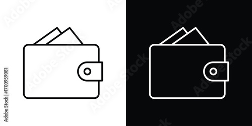 Wallet icon logo black vector. suitable for any business website designs