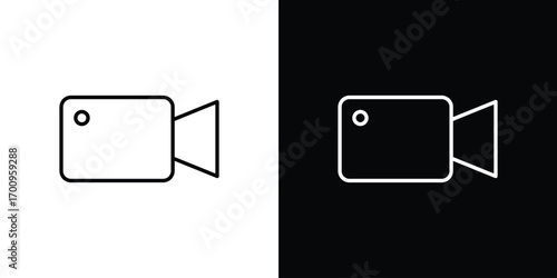Video camera icon logo black vector. suitable for any business website designs