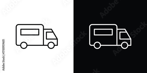 Truck icon logo black vector. suitable for any business website designs