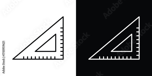 Triangle ruler icon logo black vector. suitable for any business website designs