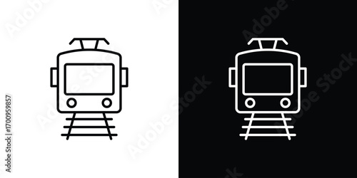 Train icon logo black vector. suitable for any business website designs