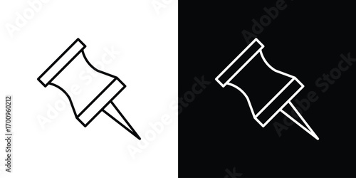 Thumbtack icon logo black vector. suitable for any business website designs