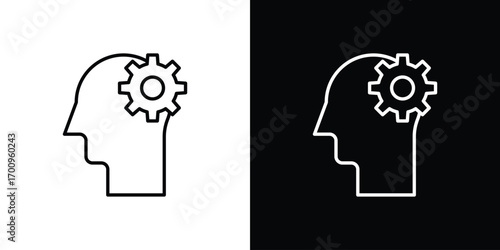 Thinking icon logo black vector. suitable for any business website designs