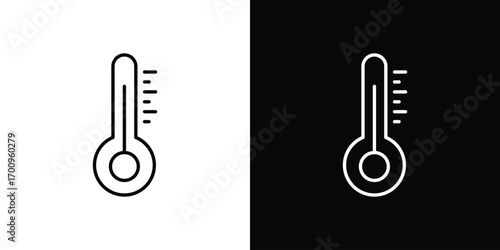 Thermometer half icon logo black vector. suitable for any business website designs