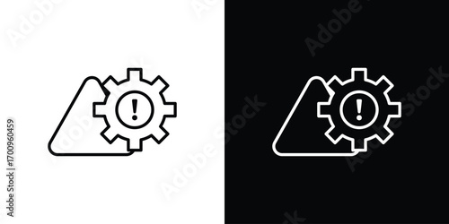 Technical warning icon logo black vector. suitable for any business website designs