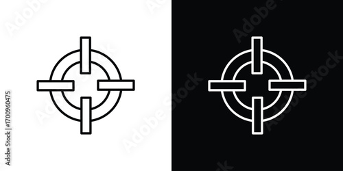 Target icon logo black vector. suitable for any business website designs